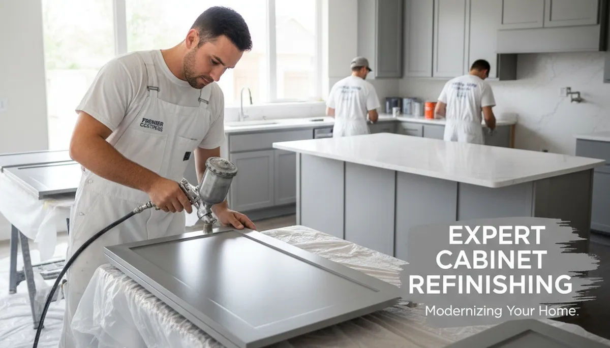 Cabinet painting service in Los Angeles, CA for durable kitchen and bathroom cabinet refinishing
