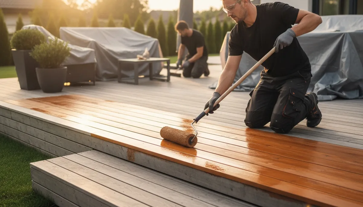 Deck sealing service in Los Angeles, CA protecting wood decks from UV and moisture