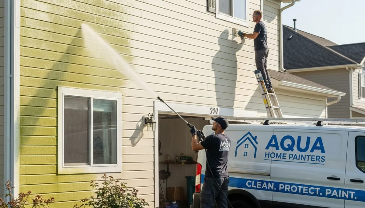 Vinyl siding pressure cleaning in Los Angeles, CA to remove dirt and restore curb appeal